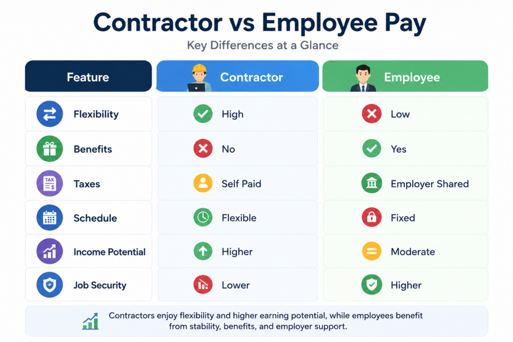Contractor vs Employee Pay