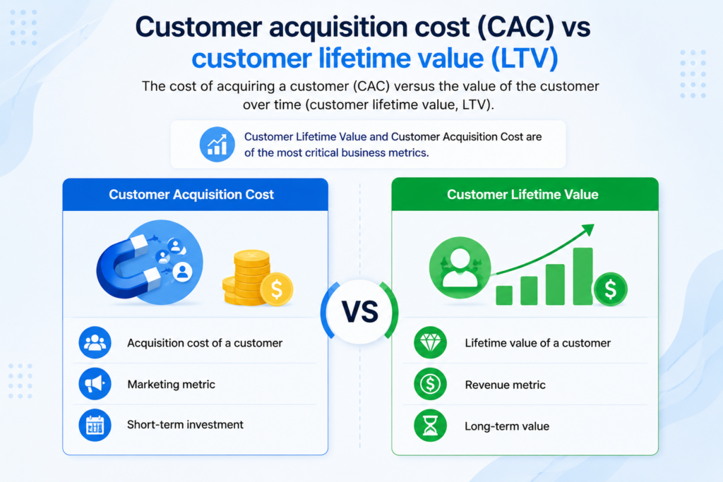 Comparing customer acquisition and value